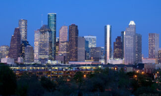 Houston skyline at night