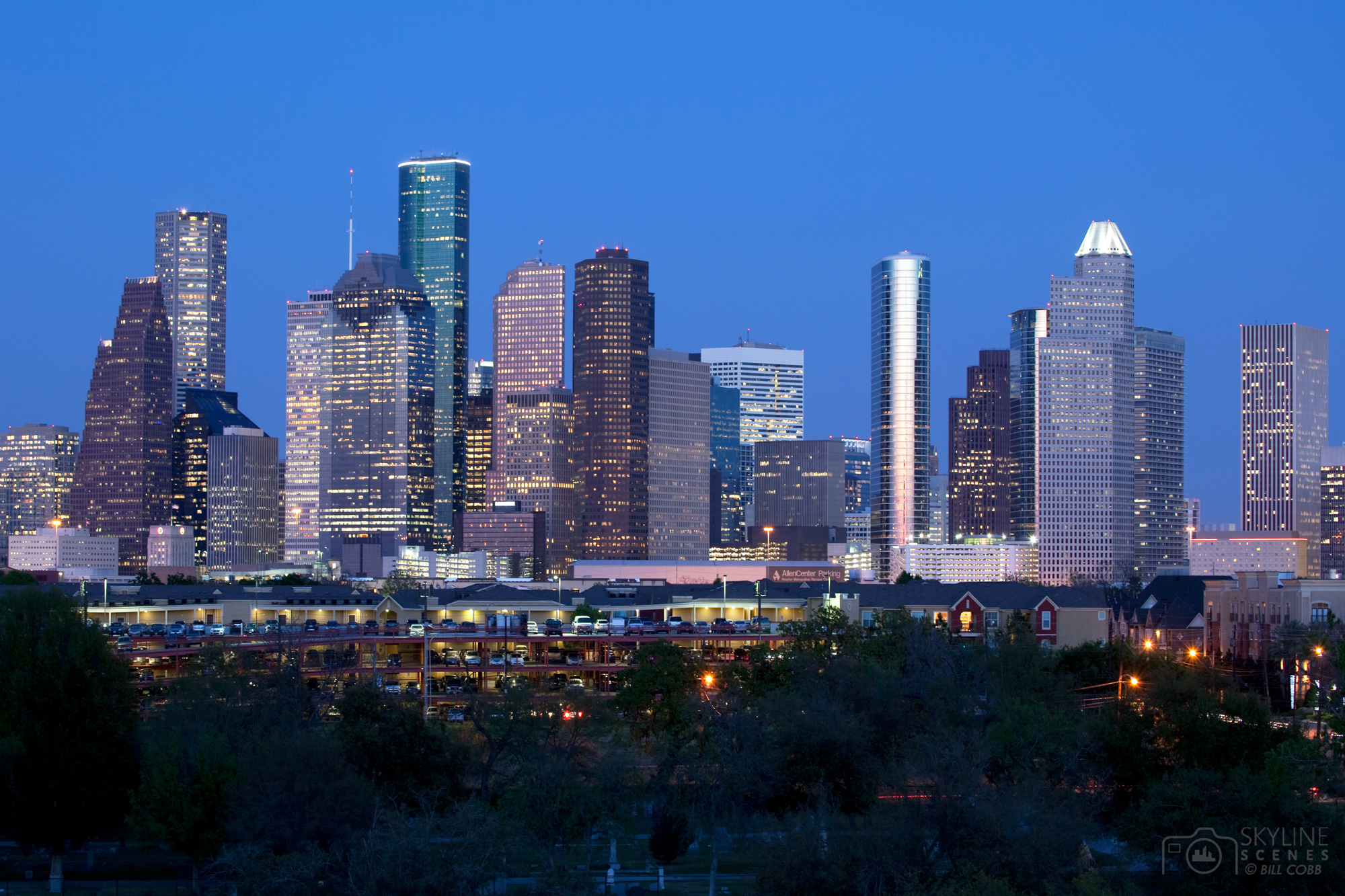 Houston skyline at night